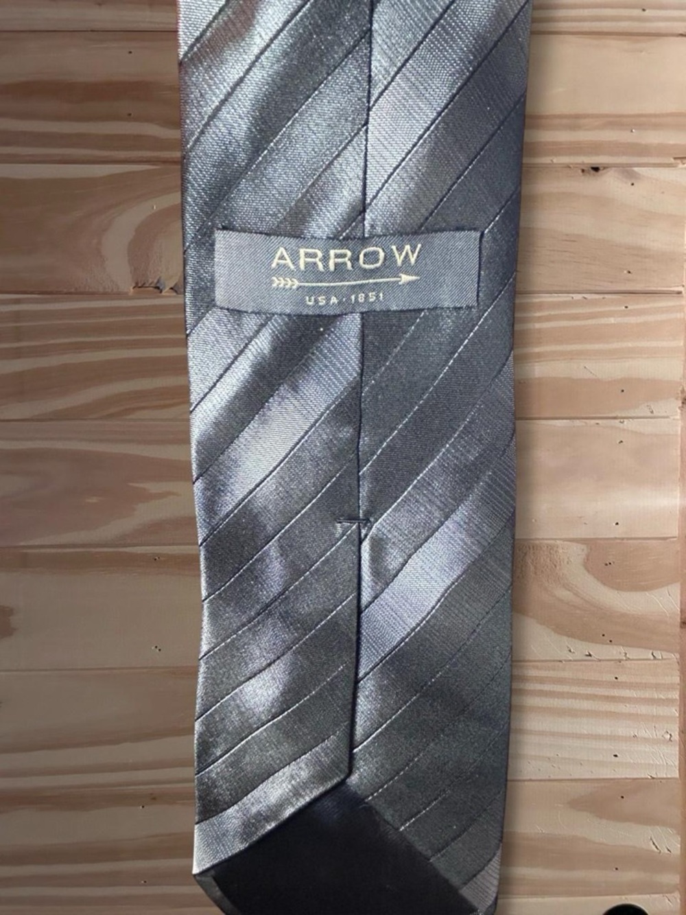 Arrow Black and grey striped tie - Picture 4 of 4